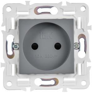 Розетка SKANDY 10А без заземл. защ. шторки SK-R01Gr сер. IEK SK-R13-10-K03