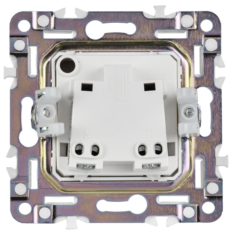 Розетка SKANDY 10А без заземл. защ. шторки SK-R01Gr сер. IEK SK-R13-10-K03