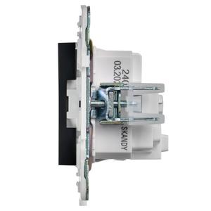 Розетка SKANDY 16А с заземл. защ. шторки SK-R04G графит IEK SK-R14-16-K53