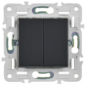 Выключатель перекрестный 2-кл. SKANDY 10А SK-V06Bl черн. IEK SK-V23-0-10-K02