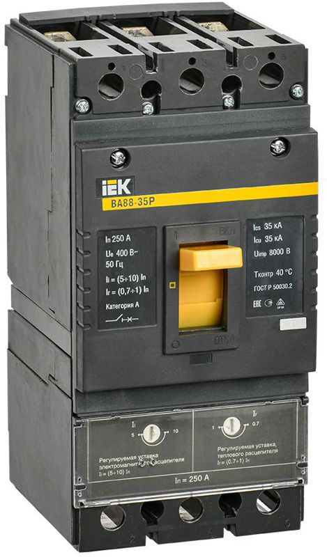 Выключатель автоматический 3п 250А 35кА ВА 88-35Р KARAT IEK SVAR30-3-0250