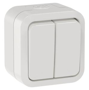 Выключатель 2-кл. ОП TORS TS305 10А IP55 бел. IEK TS-V20-0-10-55-K01