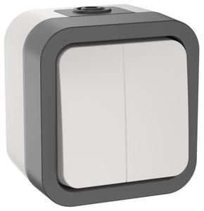 Выключатель 2-кл. ОП TORS TS205 10А IP55 бел. IEK TS-V20-0-10-55-K41