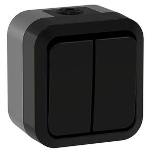 Выключатель проходной 2-кл. ОП TORS TS125 10А IP55 графит IEK TS-V22-0-10-55-K53