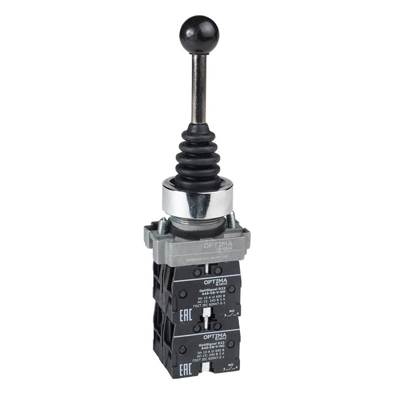 Джойстик OptiSignal D22 C4-J4F-240 метал. 4 положения 4НО с фиксацией КЭАЗ 380096
