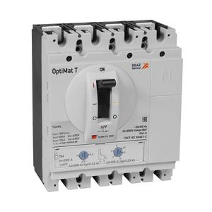 Выключатель автоматический 4п 160А OptiMat T250H-RCA TM с блоком защиты от токов утечки КЭАЗ 357051