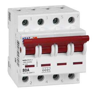 Выключатель нагрузки модульный 4п 80А OptiDin BM63PL-480-УХЛ3 (ВМ63PL) КЭАЗ 328177