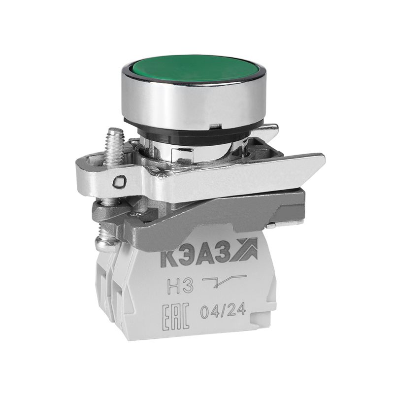 Кнопка КМЕ4511мС зел. 1но+1нз цилиндр IP54 КЭАЗ 354450