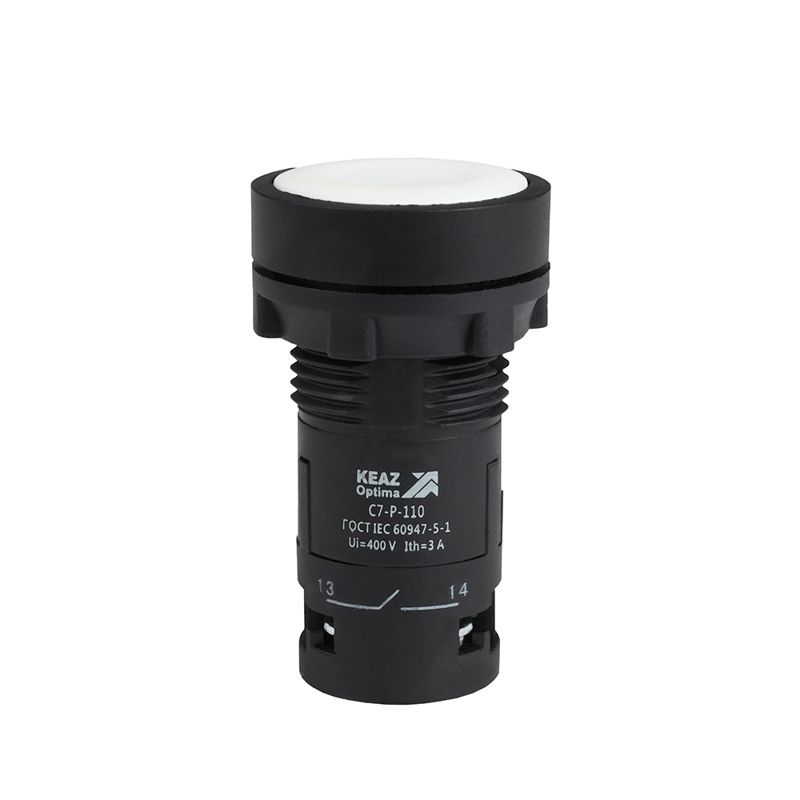 Кнопка OptiSignal Compact D22 С7-P-102 бел. 2НЗ XB7NA14 КЭАЗ 362036