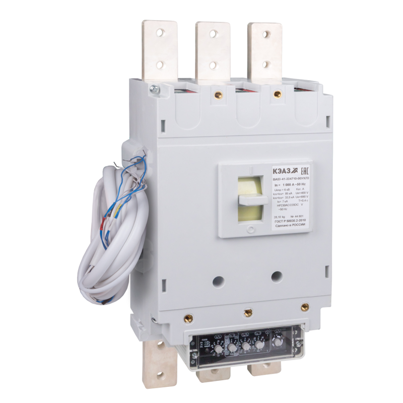 Выключатель автоматический 3п 400А 135кА ВА53-41-334710 УХЛ3 690В AC НР=230В AC/220В DC КЭАЗ 236021