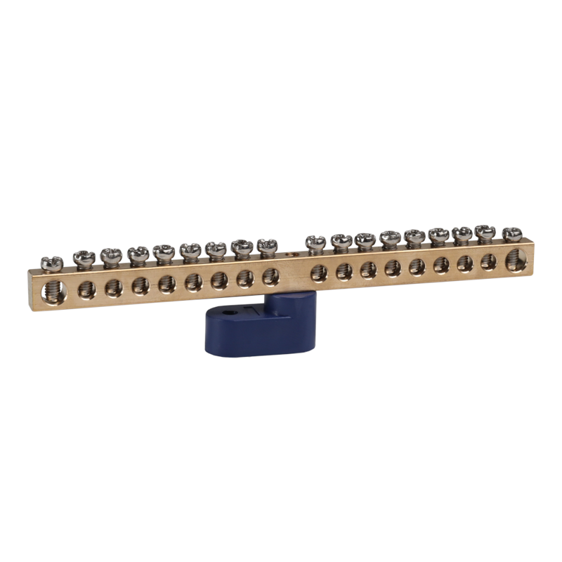 Шина нулевая с одним изолятором OptiKit BB-O-N-S-18-6х9 син. КЭАЗ 277934