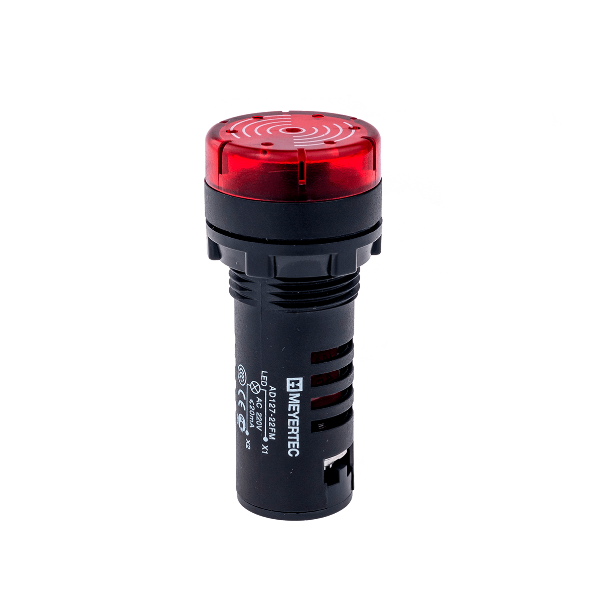 Зуммер с подсветкой, 80дБ, красный, 24V AC/DC, IP40, пластик