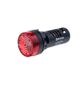 Зуммер с подсветкой, 80дБ, красный, 24V AC/DC, IP40, пластик
