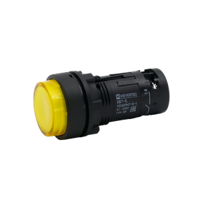 Кнопка желтая выступающая с подсветкой, 1NO, 24V AC/DC, IP54, пластик