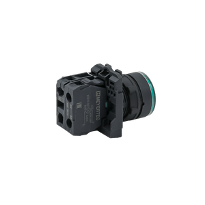 Кнопка зеленая с подсветкой, 1NO, 220V AC/DC, IP65, пластик