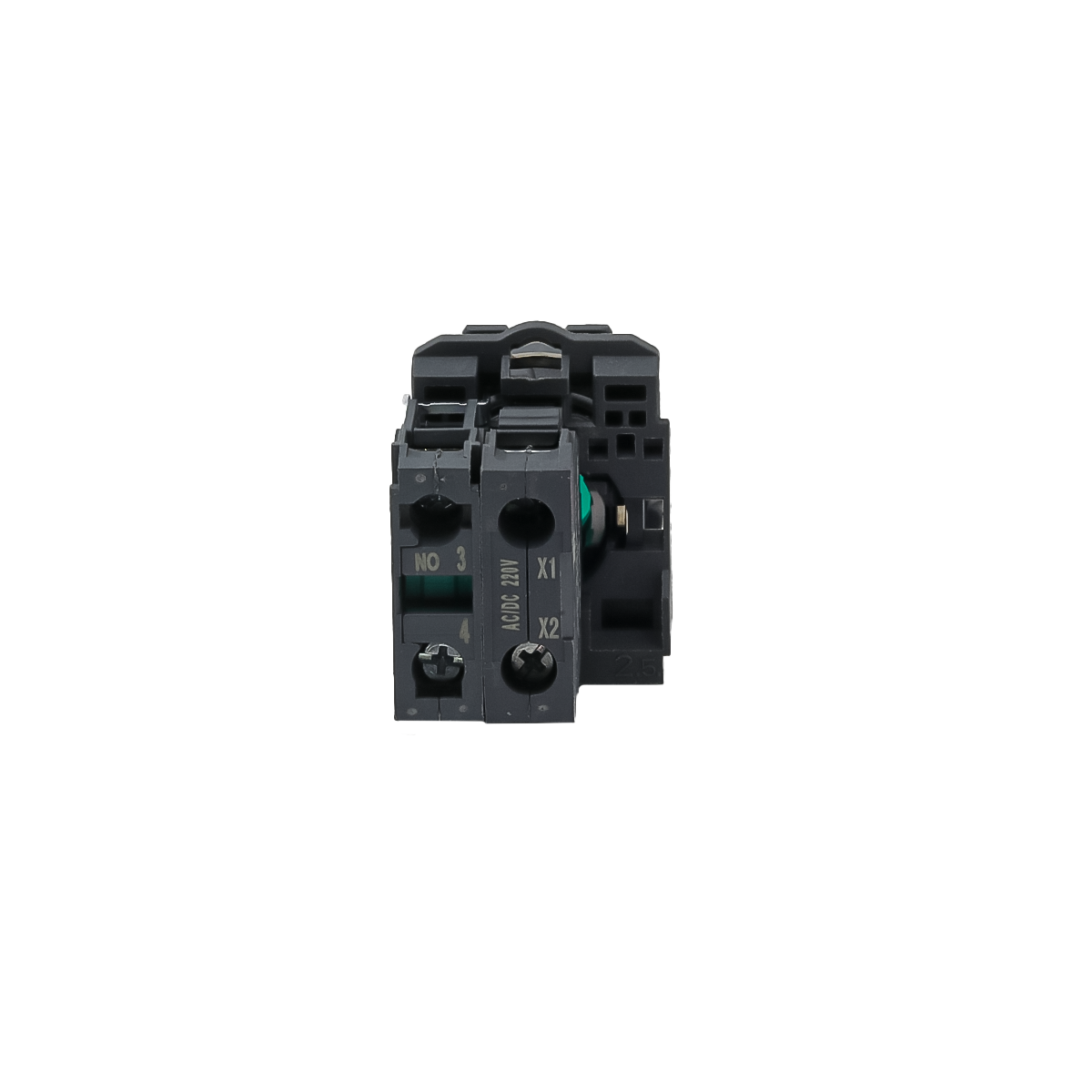 Кнопка зеленая с подсветкой, 1NO, 220V AC/DC, IP65, пластик