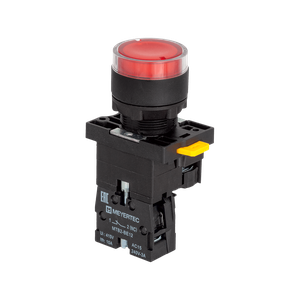 Кнопка красная с подсветкой, 1NС, 220V AC/DC, IP54, пластик