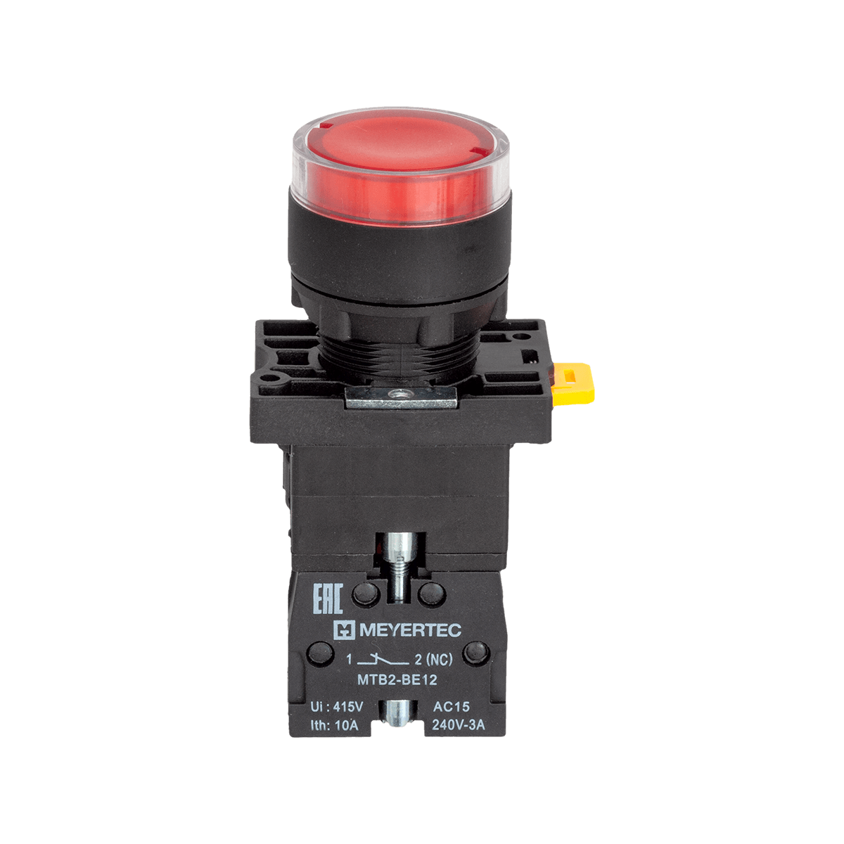 Кнопка красная с подсветкой, 1NС, 220V AC/DC, IP54, пластик