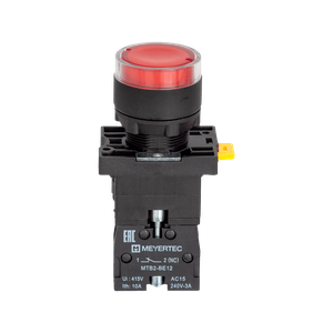 Кнопка красная с подсветкой, 1NС, 220V AC/DC, IP54, пластик