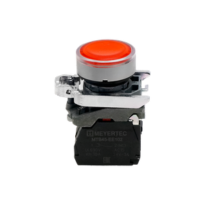 Кнопка красная с подсветкой, 1NС, 220V AC/DC, IP65, металл