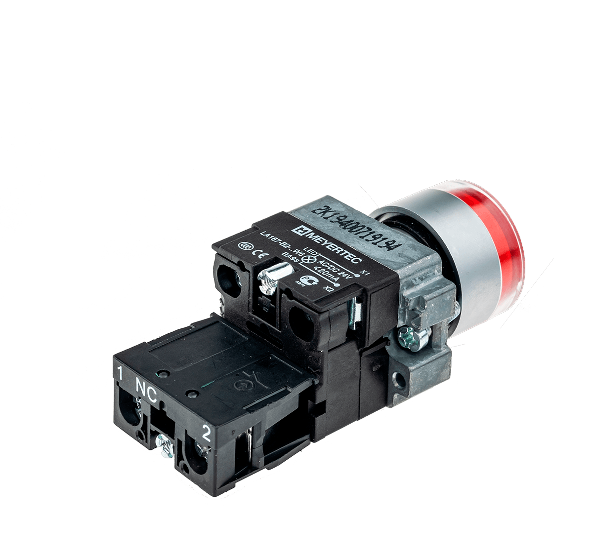 Кнопка с подсветкой красная 24V 1NC