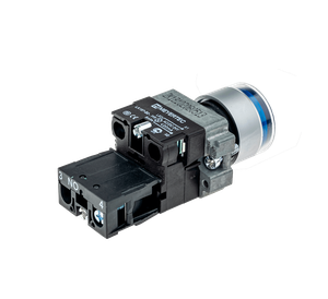 Кнопка с подсветкой синяя, 220V 1NO
