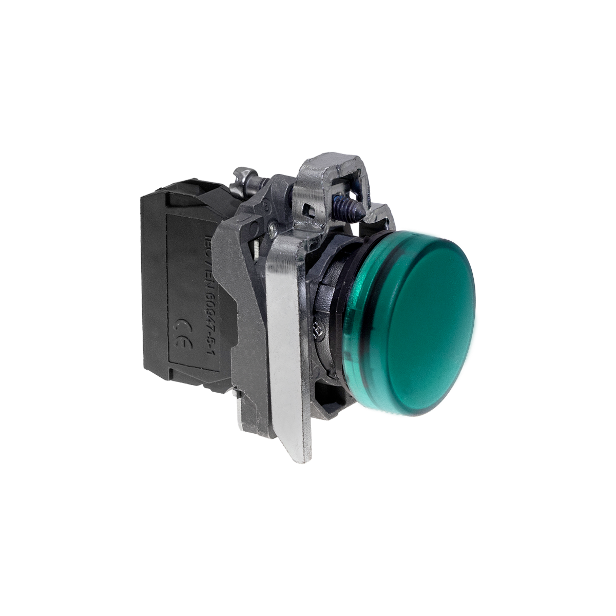 Лампа сигнальная зеленая, 220V AС/DC, IP65, металл