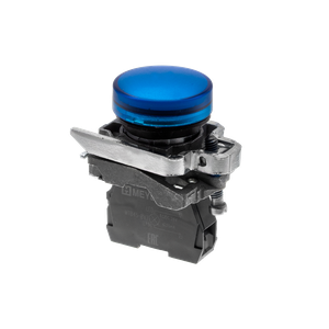 Лампа сигнальная синяя, 24V AС/DC, IP65, металл