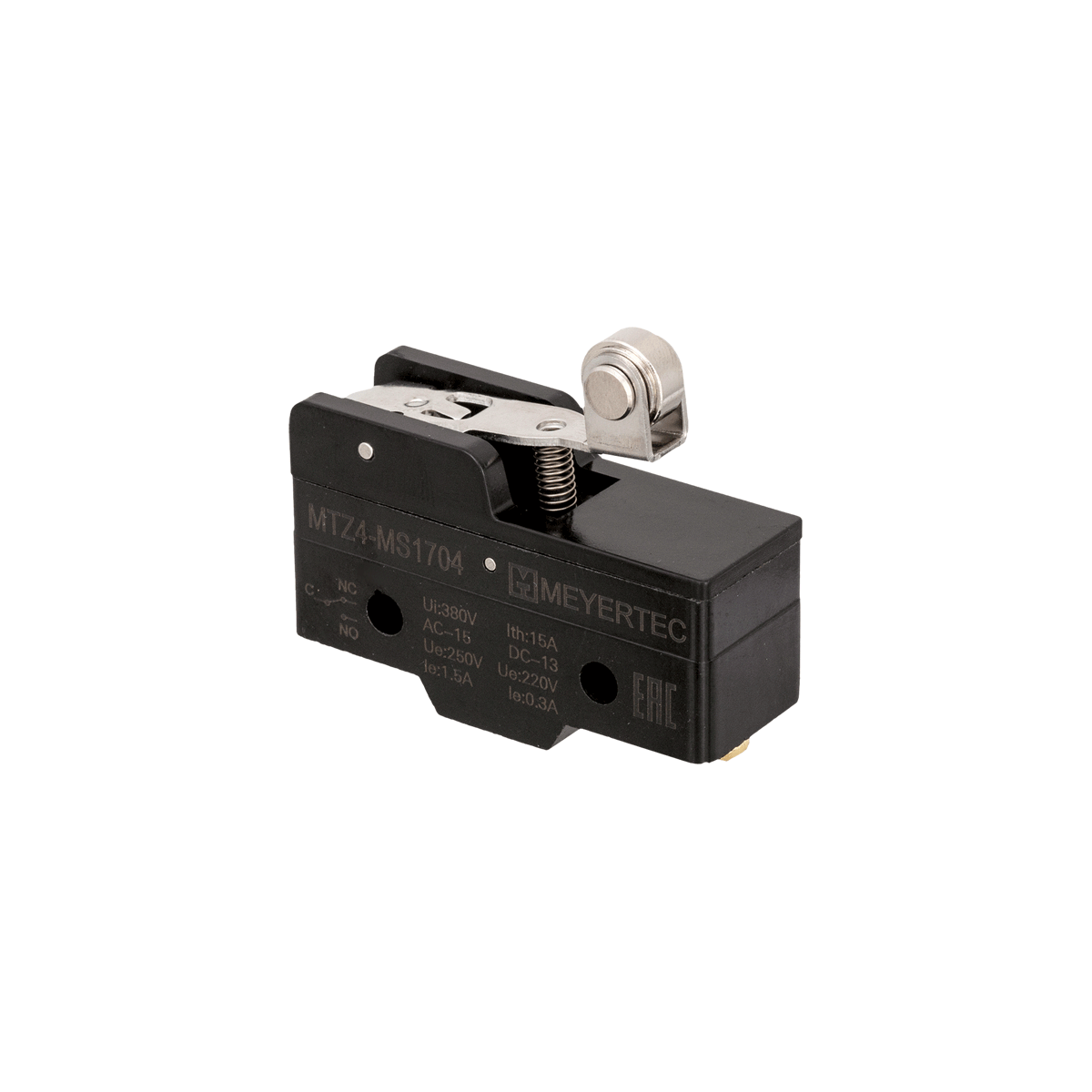 Мини-выключатель концевой, IP40, рычаг с роликом, укороченный