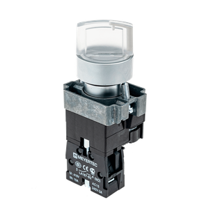 Переключатель с подсветкой, с фиксацией, 220V AC/DC, белый, 3 положения, 1NO
