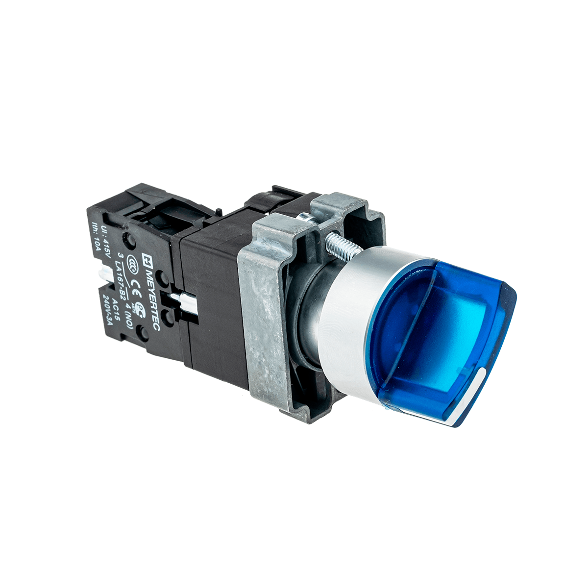 Переключатель с подсветкой, с фиксацией, 220V AC/DC, синий, 2 положения, 1NO