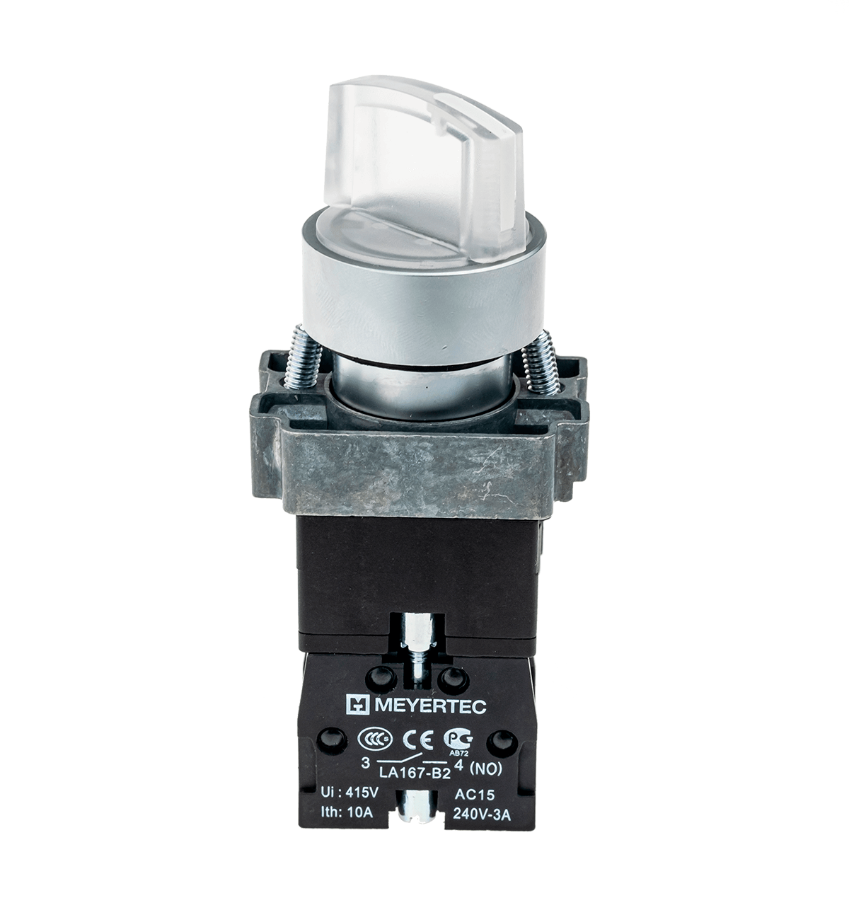 Переключатель с подсветкой, с фиксацией, 24V AC/DC, белый, 3 положения, 1NO