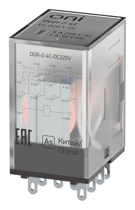 Реле общего назначения OGR-2 4C 220В DC ONI OGR-2-4C-DC220V