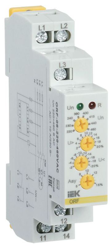 Реле фаз ORF 06 3ф 220-460В AC IEK ORF-06-220-460VAC