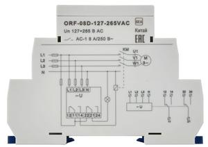 Реле фаз ORF-08D 3ф 2 конт. 127-265В AC с контр. нейтр. ONI ORF-08D-127-265VAC