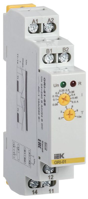 Реле тока ORI 0.05-0.5А 24-240В AC/24В DC IEK ORI-01-05