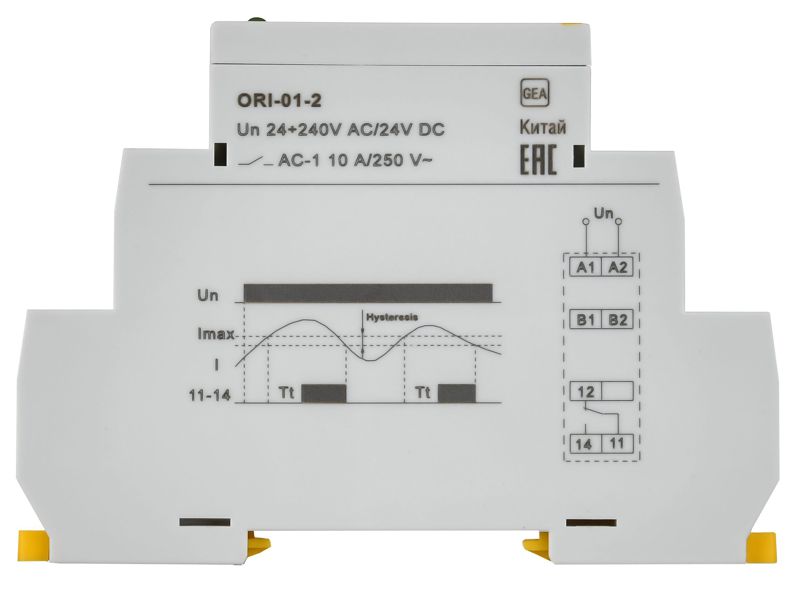 Реле тока ORI 0.2-2А 24-240В AC/24В DC IEK ORI-01-2