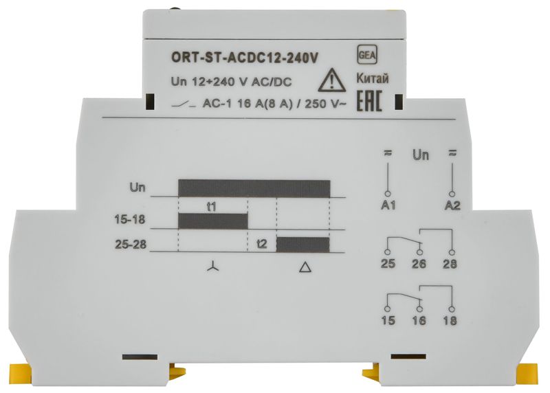 Реле пуска звезда-треугольник ORT 12-230В AC/DC IEK ORT-ST-ACDC12-240V