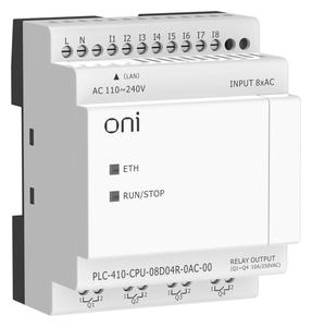 Модуль ЦПУ ПЛК 410 8 DI 4 RO 220В AC с Ethernet портом без экрана ONI PLC-410-CPU-08D04R-0AC-00