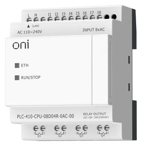 Модуль ЦПУ ПЛК 410 8 DI 4 RO 220В AC с Ethernet портом без экрана ONI PLC-410-CPU-08D04R-0AC-00