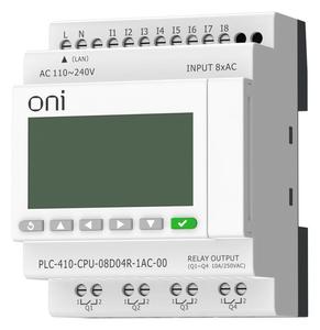 Модуль ЦПУ ПЛК 410 8 DI 4 RO 220В AC с Ethernet портом с экраном ONI PLC-410-CPU-08D04R-1AC-00