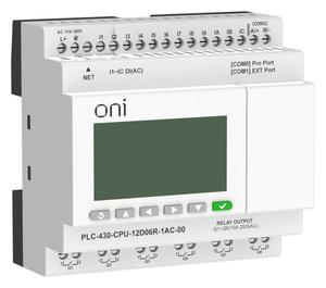 Модуль ЦПУ ПЛК 430 12 DI 6 RO 220В AC с Ethernet портом с экраном ONI PLC-430-CPU-12D06R-1AC-00