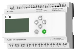 Модуль ЦПУ ПЛК 430 16 DI 10 RO 220В AC с Ethernet портом с экраном ONI PLC-430-CPU-16D10R-1AC-00