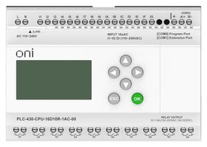 Модуль ЦПУ ПЛК 430 16 DI 10 RO 220В AC с Ethernet портом с экраном ONI PLC-430-CPU-16D10R-1AC-00