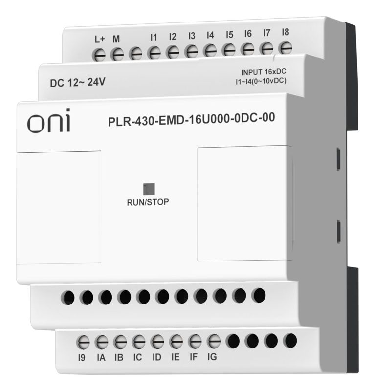 Модуль расширения входов выходов ПЛК 430 12 DI 4 UI (0-10В/DI) 24В DC ONI PLR-430-EMD-16U000-0DC-00