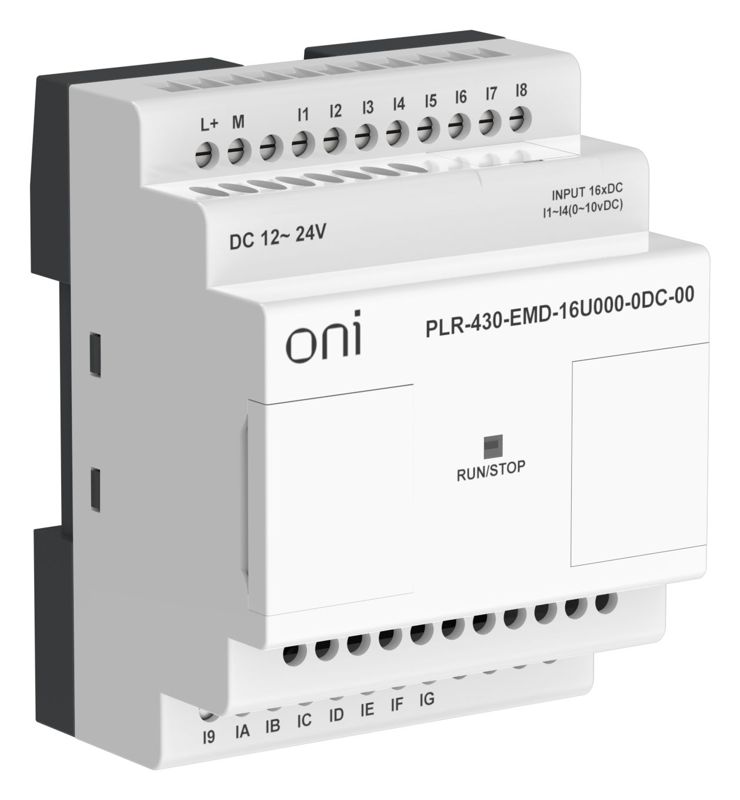Модуль расширения входов выходов ПЛК 430 12 DI 4 UI (0-10В/DI) 24В DC ONI PLR-430-EMD-16U000-0DC-00