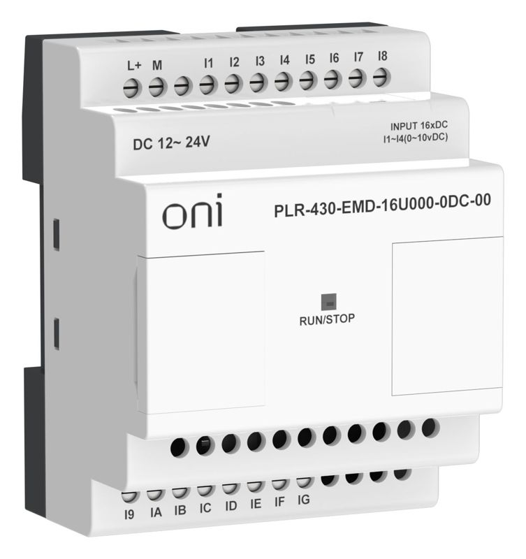 Модуль расширения входов выходов ПЛК 430 12 DI 4 UI (0-10В/DI) 24В DC ONI PLR-430-EMD-16U000-0DC-00