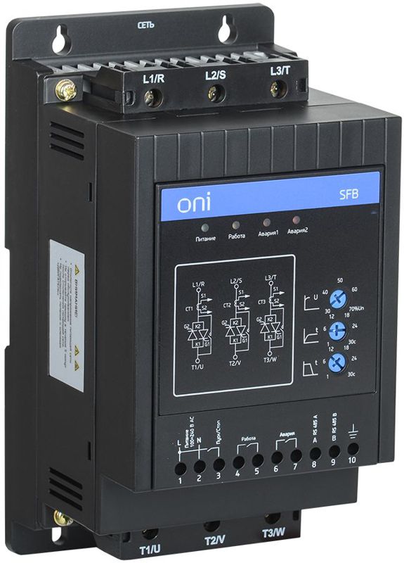 Устройства плавного пуска УПП SFB 3Ф 380В 11кВт 22A Uупр 24В Modbus ONI SFB-33-11-E-10