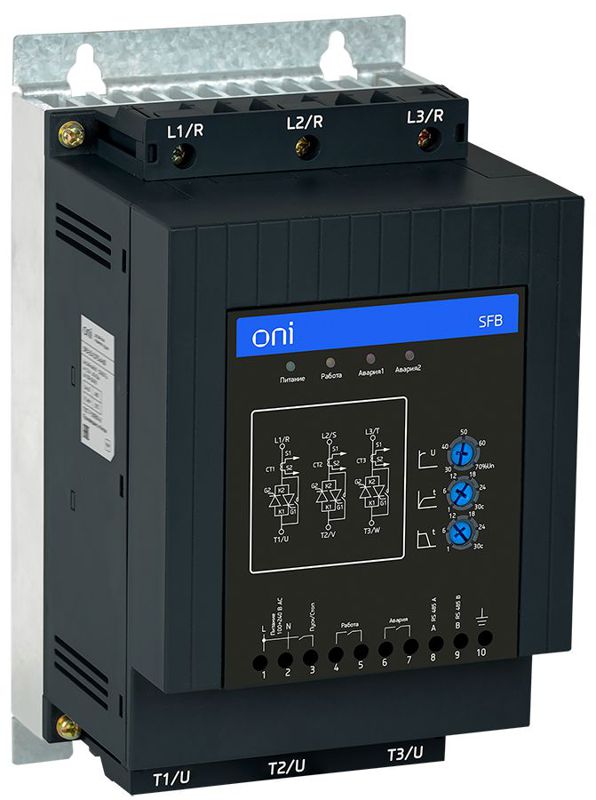 Устройство плавного пуска SFB 3Ф 380В 55кВт 110А Uупр 110-220В Modbus с выкл. ONI SFB-33-55-A-11