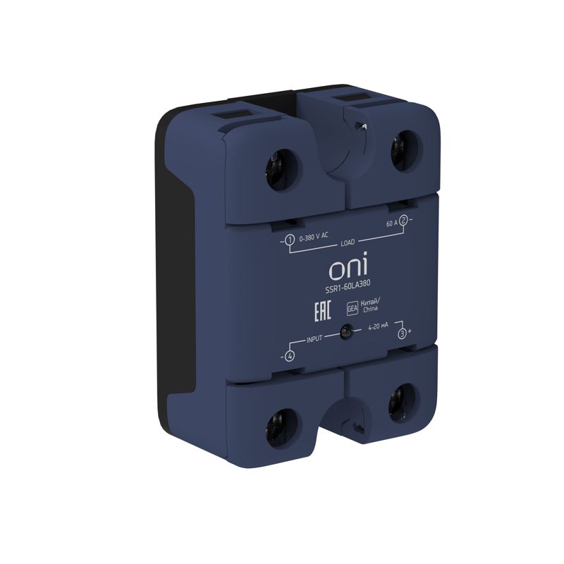 Реле твердотельное SSR1 60А 4-20мА 0-380В AC ONI SSR1-60LA380